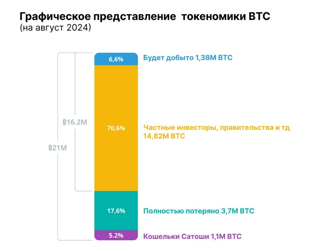 Графическое представление токеномики биткоин