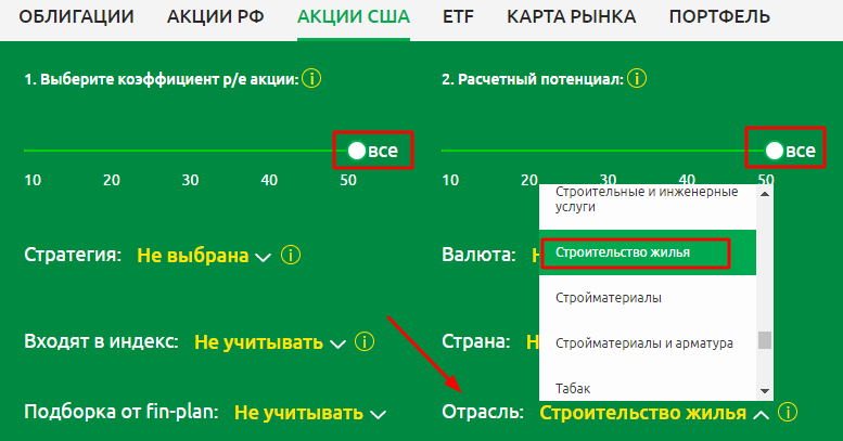 Отрасль «Строительство жилья» в сервисе FIn-Plan RADAR