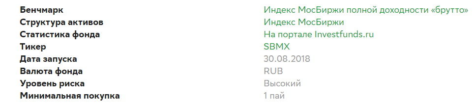 БПИФ Сбер - Индекс МосБиржи
