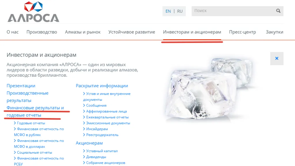 Как найти отчетность на сайте компании