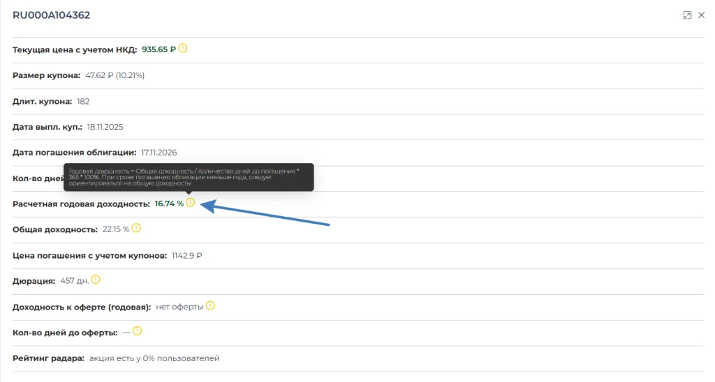 Формула расчета 