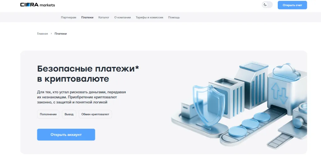 Криптовалютная биржа Cifra Markets