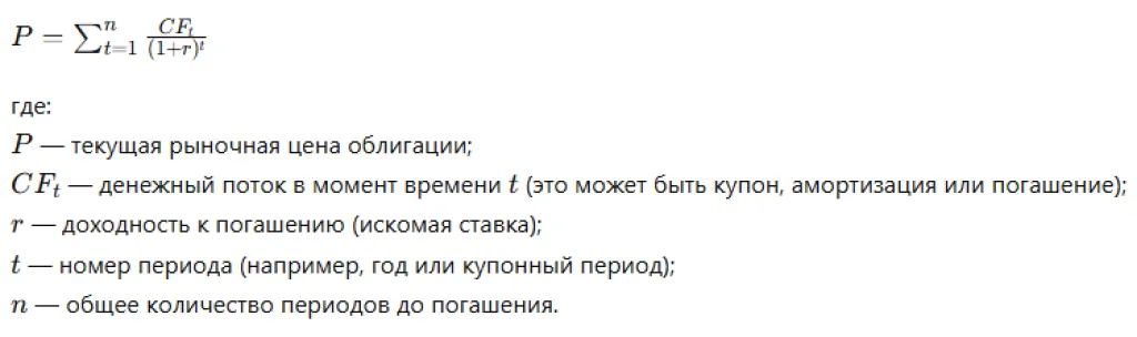 Формула дисконтированной доходности